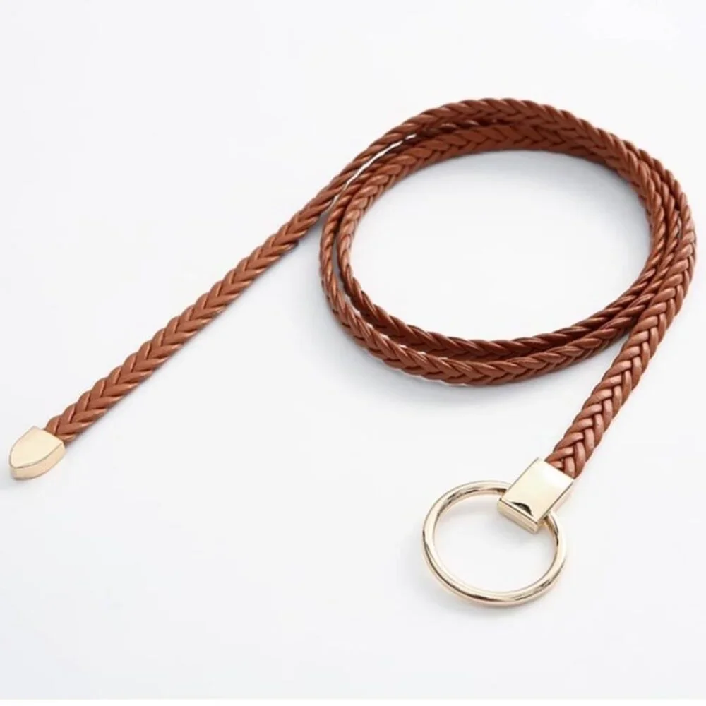 PU Leather Circle Tie Belt